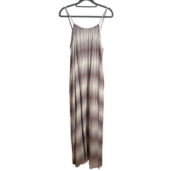 A New Day NWT Brown Cream Striped Adjustable Strap Maxi Dress Large - Picture 3 of 6